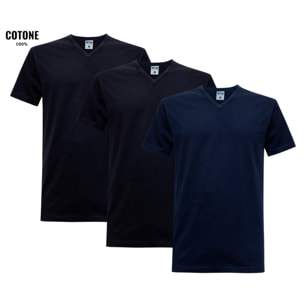 3 T-Shirt Uomo 100% Cotone NOTTINGHAM Art. TV700 Scollo V