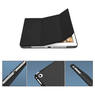 Étui Smart Cover iPad 9.7' (2017/2018) / iPad Air (2013/2014) / iPad Pro 9.7' (2016) Noir à Rabat avec Support