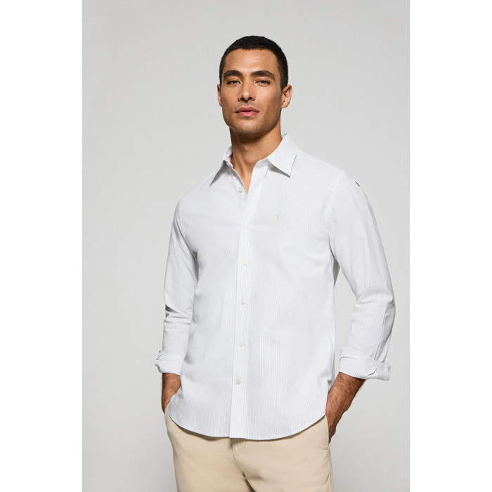 Camisa raya yale gris claro con logo bordado Rigby Go