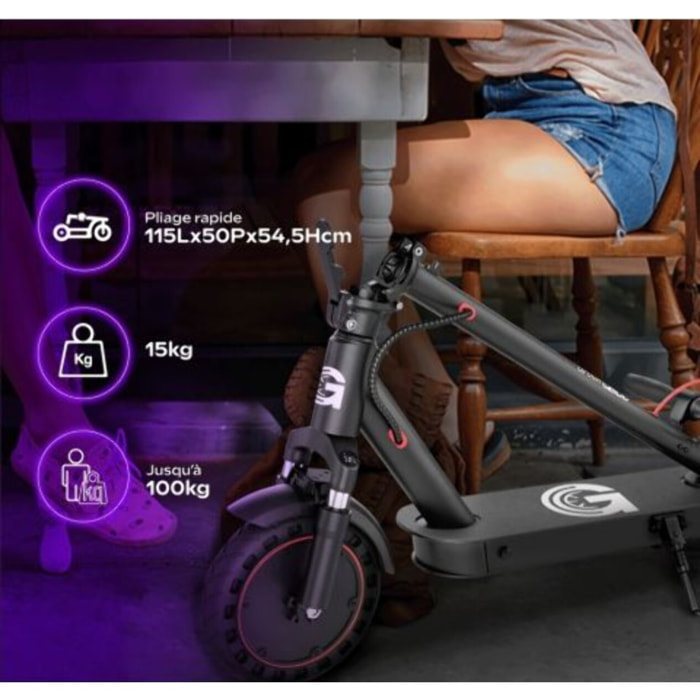 Trottinette Électrique UrbanGlide 100 PRO 2 – 350W 10", 30 km, pliable et confort
