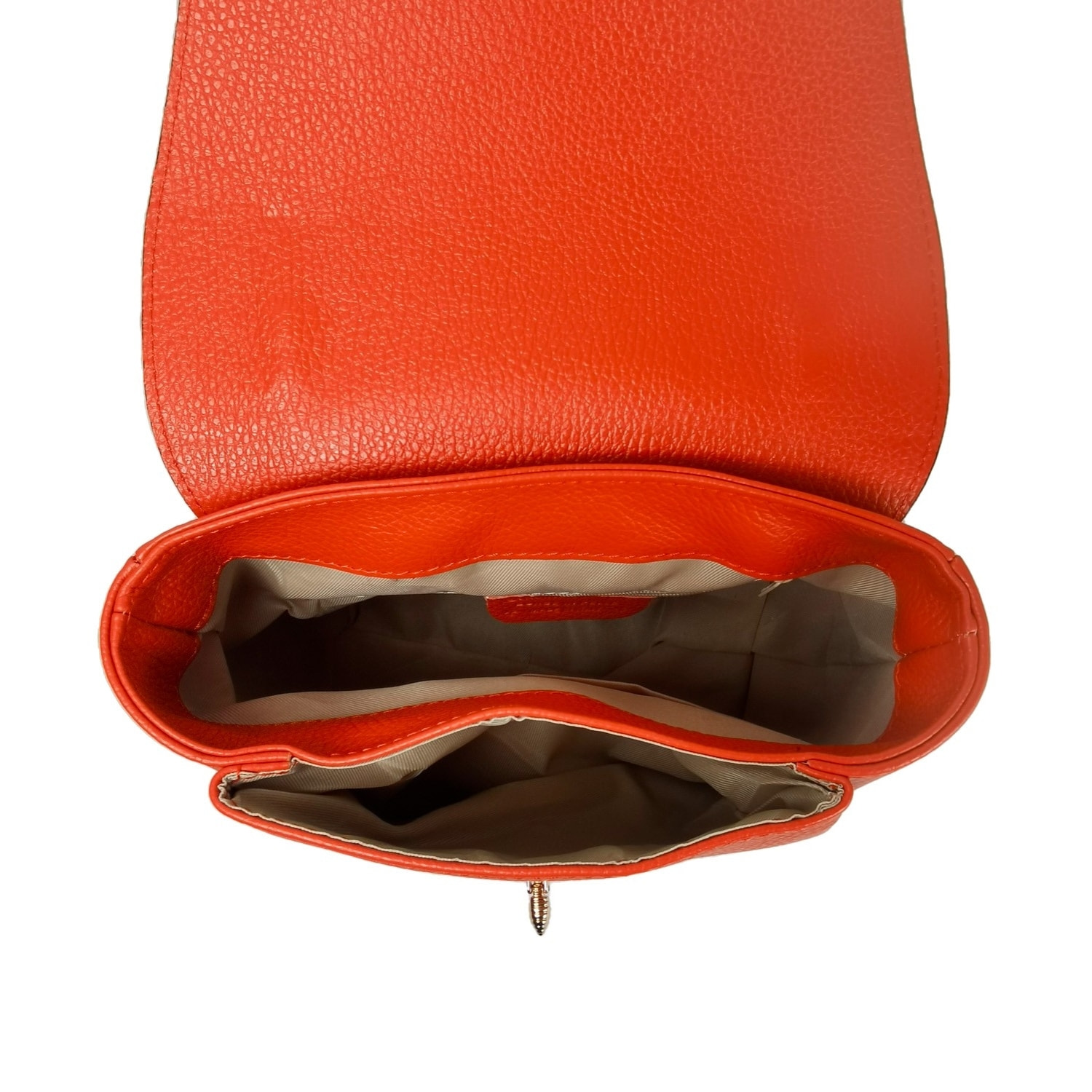 Borse Donna colore Arancio-in pelle Made in Italy 22x22x12cm