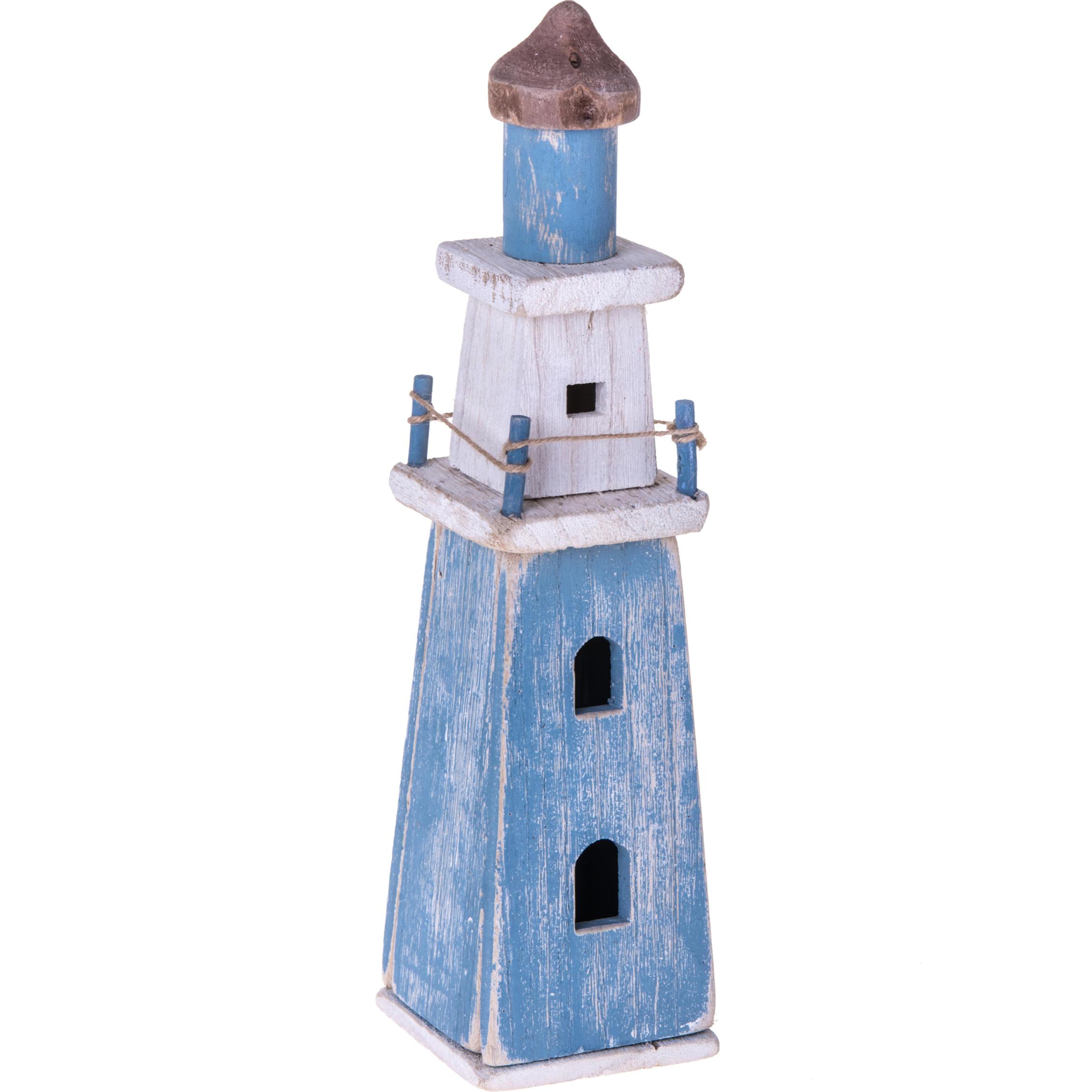 Faro. Altezza 40 Cm - Pezzi 2 - 10X40X10cm - Colore: Bianco - Bianchi Dino - Marina, Decori Tema Marino