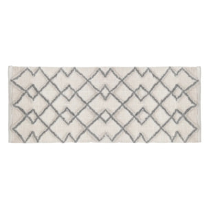 Tapis 120x50 cm Gris Blanc