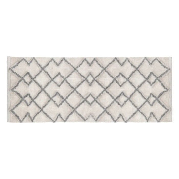 Tapis 120x50 cm Gris Blanc