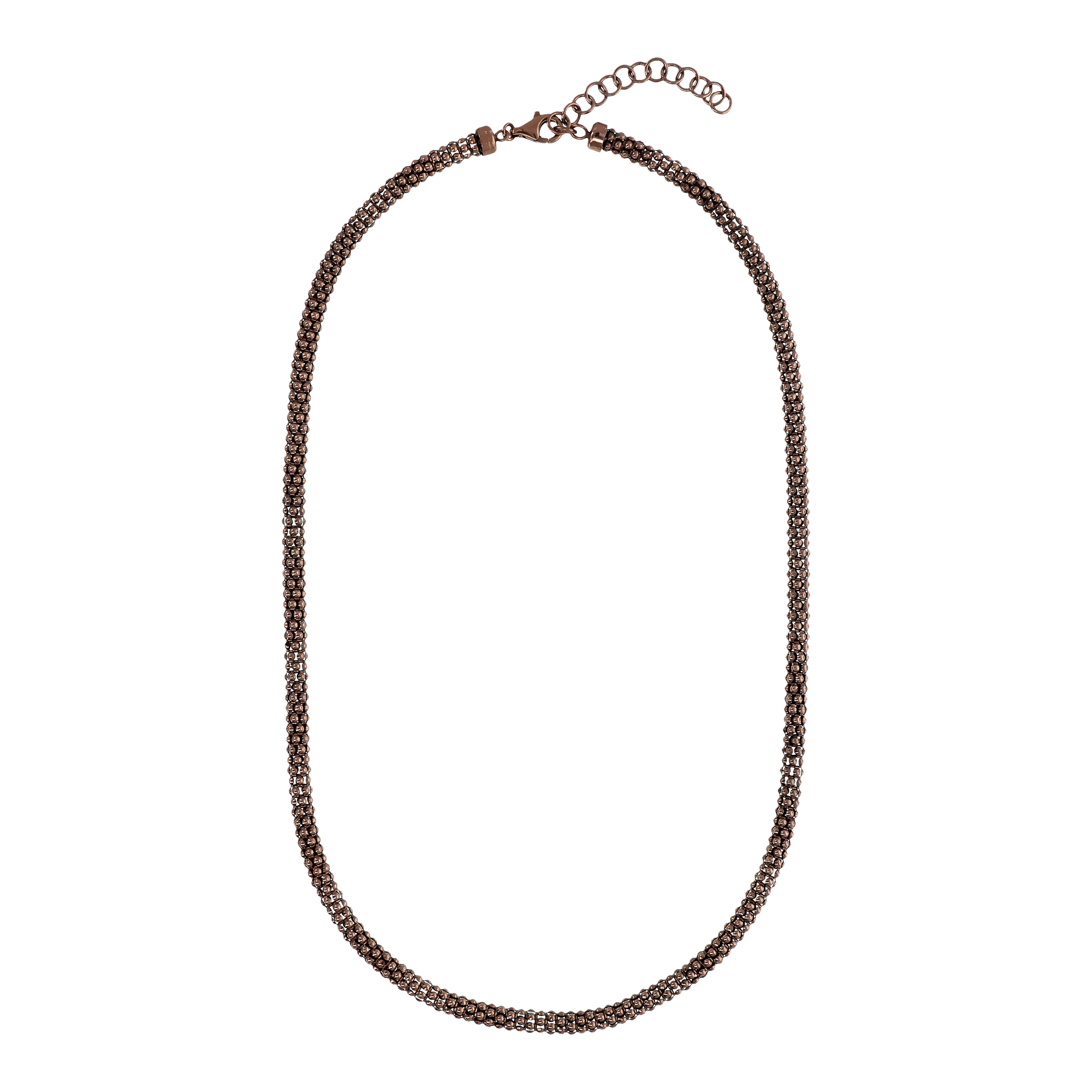 Collana Girocollo in Argento 925 placcato Oro 18Kt con Catena Coreana Colore Ramato