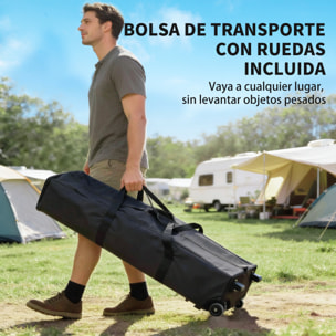 Carpa Plegable Gazebo 6x3 m, Pop-up, Cenador de Jardín Altura Ajustable en 3 Niveles, Toldo Protección UPF50+, Montaje Fácil con Bloqueo Central, 6 Sacos de Arena y Bolsa con Ruedas, Plateado