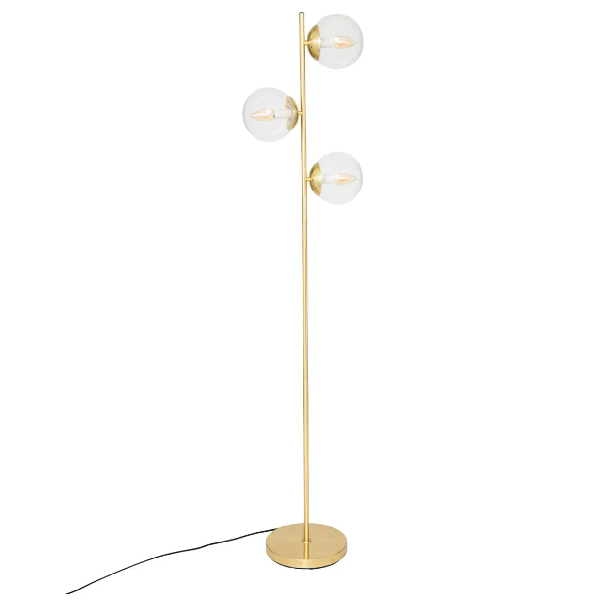 Lampadaire droit en métal H162cm doré