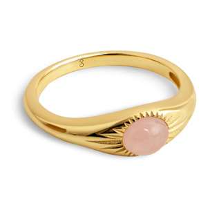 Anillo Olivia Rose Quartz Plata Baño Oro