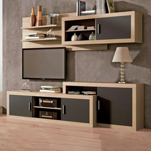 Módulo alto Nuka 1 puerta con respaldo Cambria - Grafito