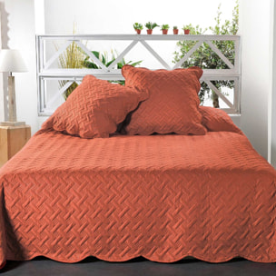 Couverture molletonné surpiquage graphique - Cuivre