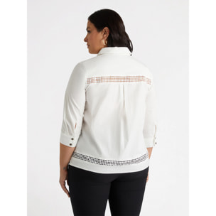 Fiorella Rubino - Camisa con bordes a-jour - Blanco