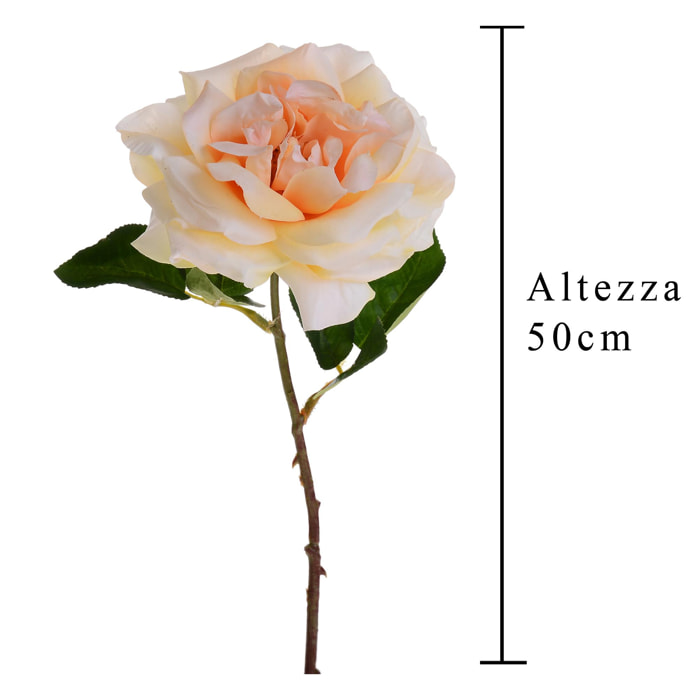 Rosa Aperta. Altezza 50 Cm - Pezzi 6 - 15X50X15cm - Colore: Altro - Bianchi Dino - Fiori Artificiali