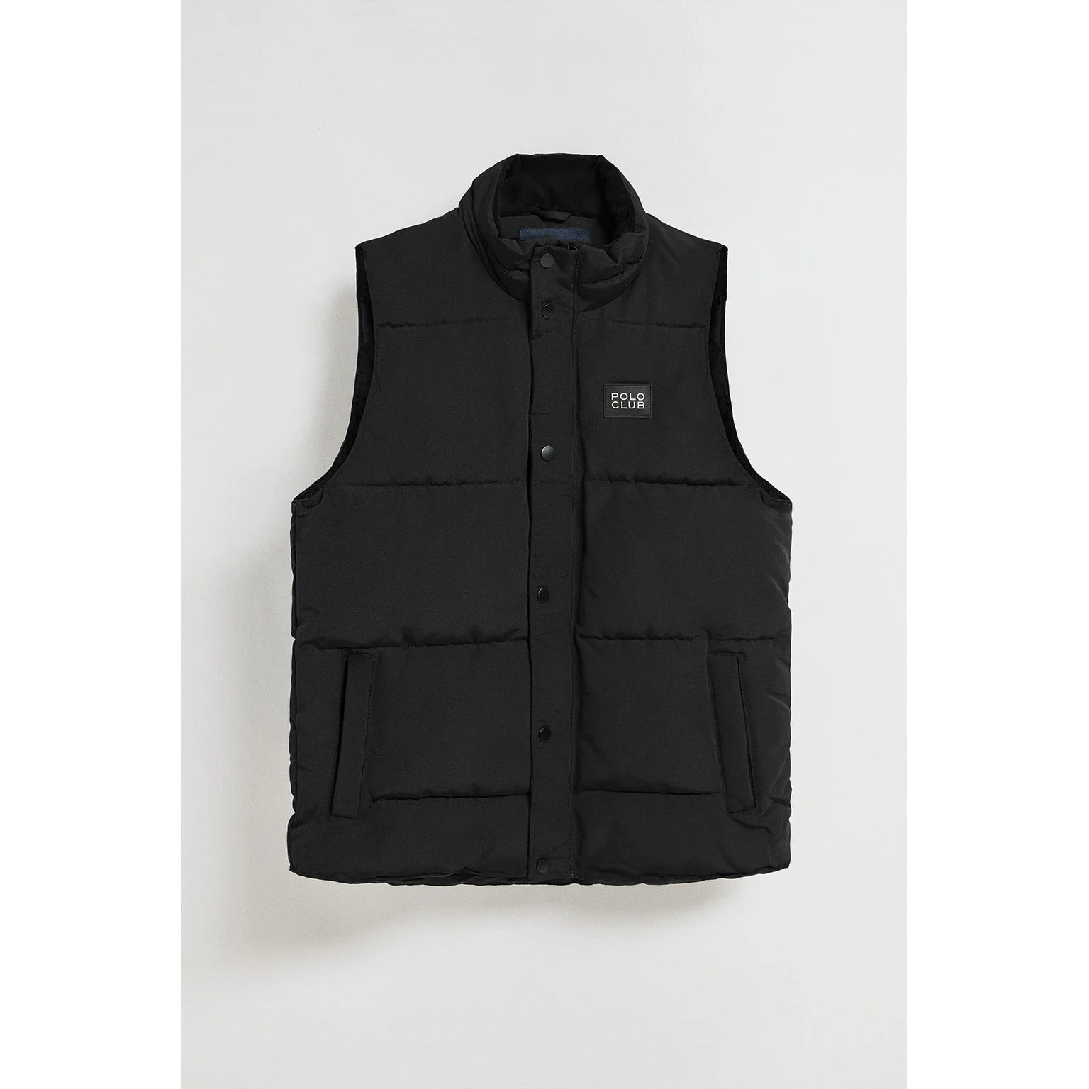 Gilet nero trapuntato con toppa in gomma Polo Club