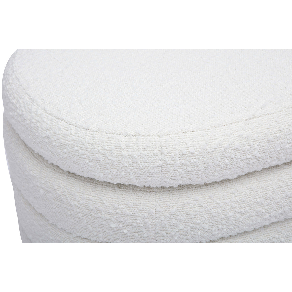 Banc coffre en tissu effet laine bouclée blanc L125 cm NAVY