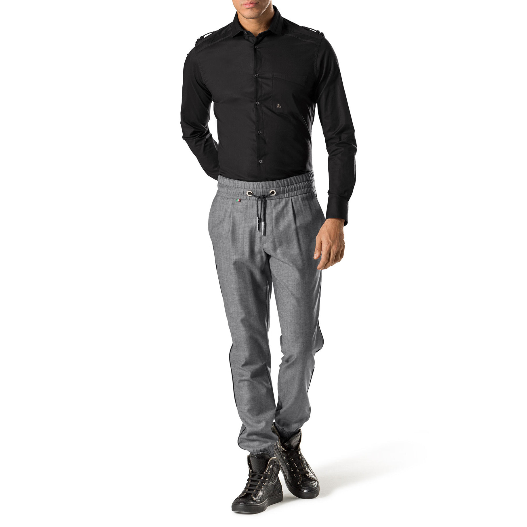 PHILIPP PLEIN TROUSERS WOOL/FABRIC
