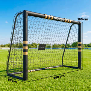 But de football - cage de foot - but futsal dim. 2,4L x 1,6H m - châssis métal moussé