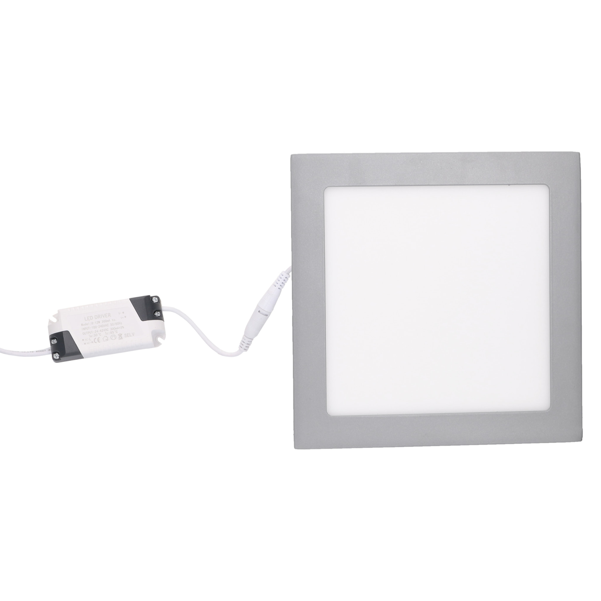 Forlight Downlight Ip23 Easy Square 225Mm Led 15,5W 3000K Gris 1371Lm