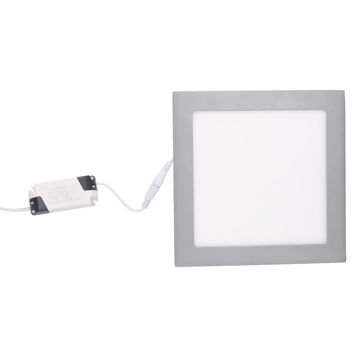 Forlight Downlight Ip23 Easy Square 225Mm Led 15,5W 3000K Gris 1371Lm