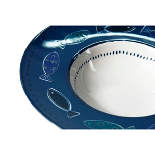 Set de 6 assiettes creuses Excelsa – Ocean, Céramique Multicolore