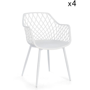 Set di sedie OPTIK in polipropilene e acciaio bianco