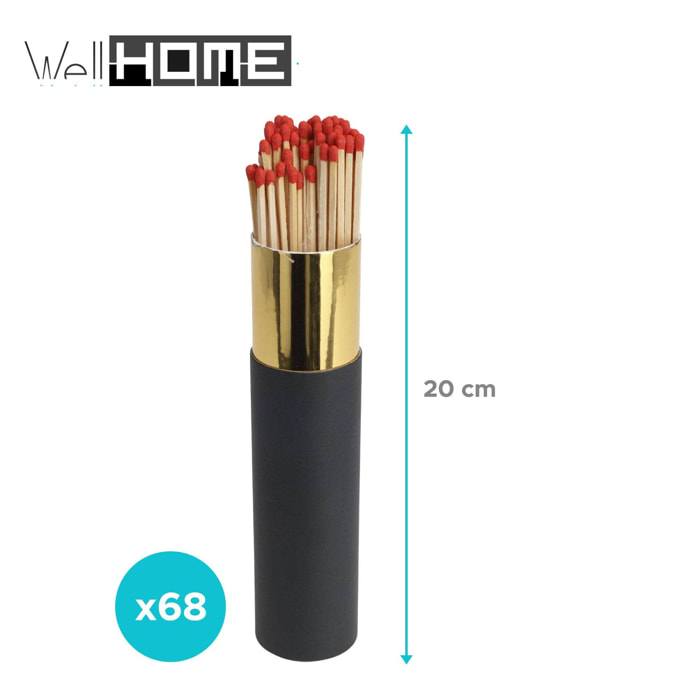 Well home bote de 68 cerillas de 20cm