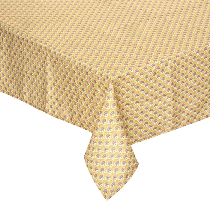 Nappe anti-tache "Gloria" jaune moutarde 140x240cm