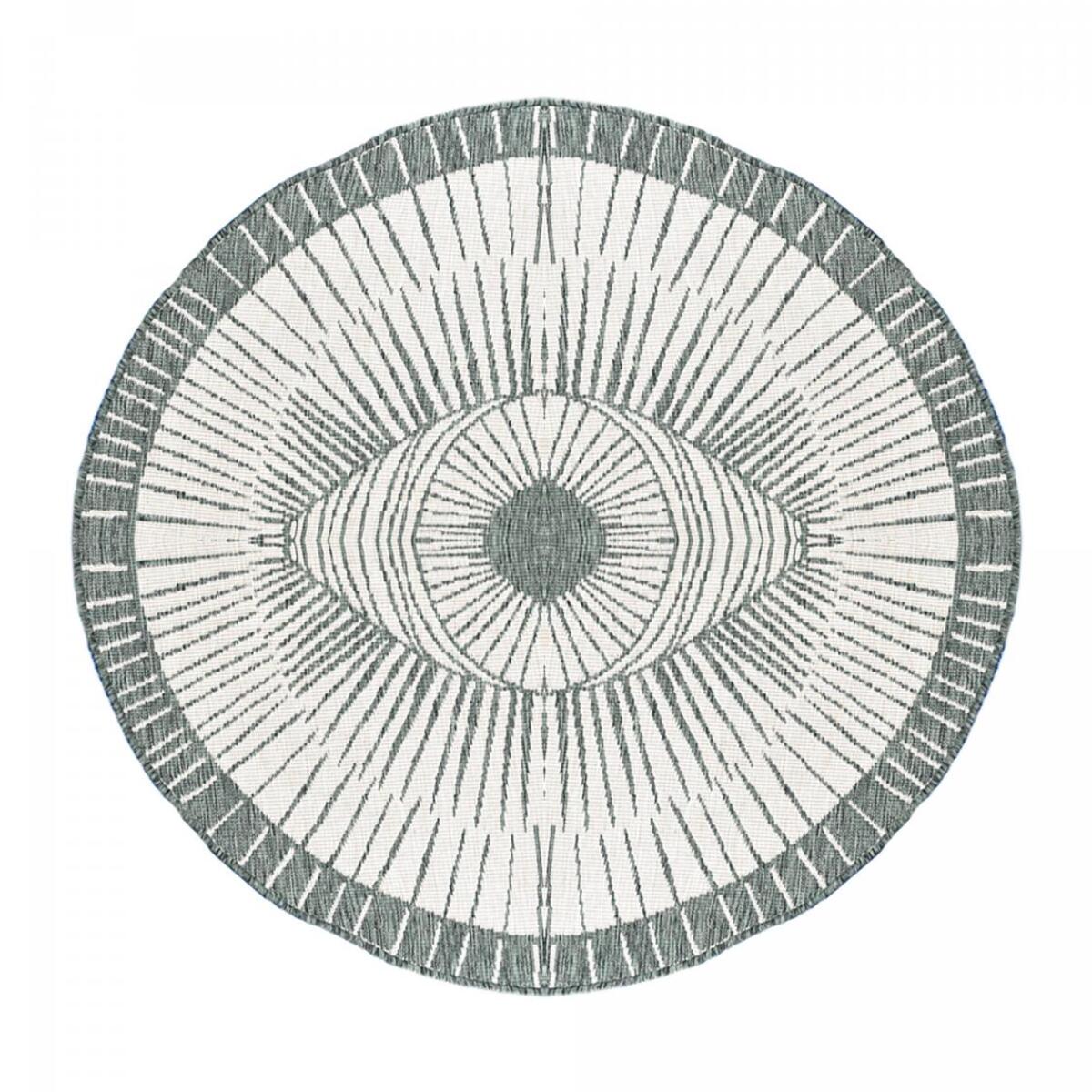 Tapis rond d'extérieur, kilim reversible EX1 B