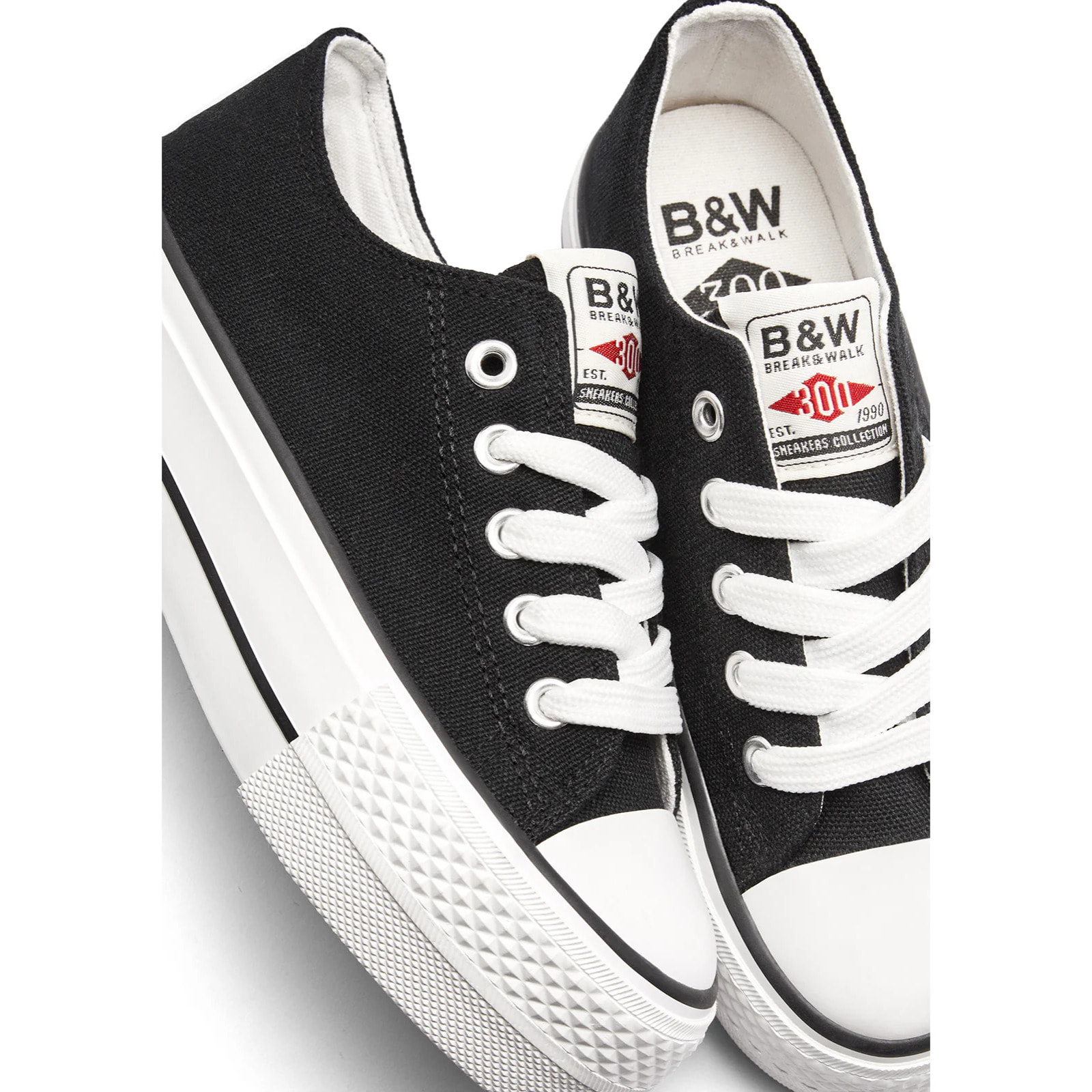 Sneakers basse con plateau nere