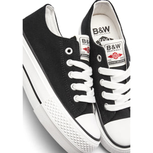 Sneakers basse con plateau nere