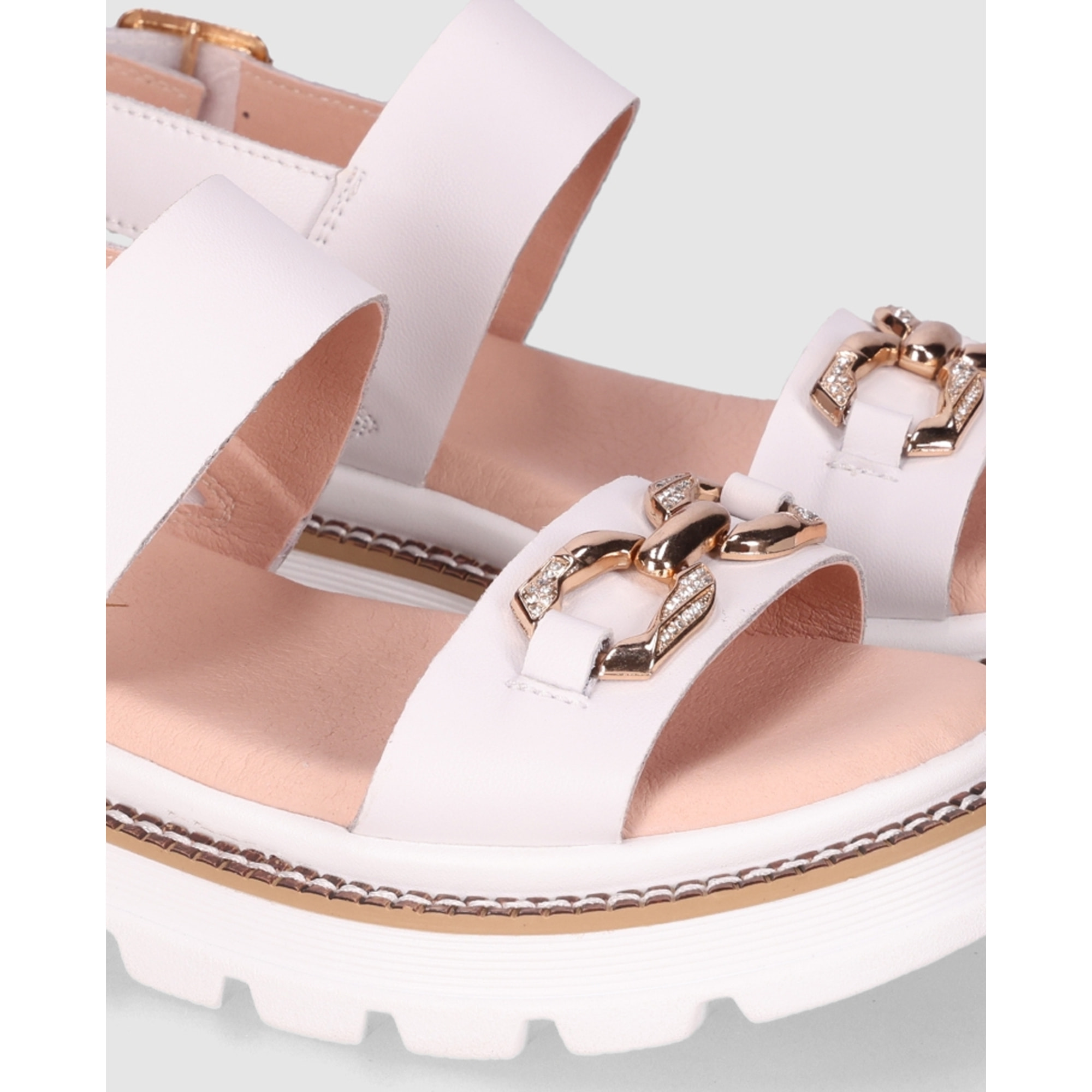 Sandalias de Piel - Blanco - Tacón: 4 cm