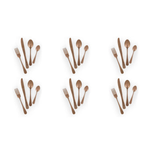 Set de 24 couverts Excélsa Vintage en acier inox, cuivré