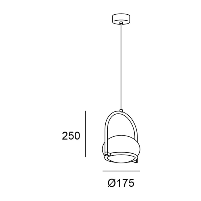 LEDS C4 Coco Single - Lámpara Colgante de Techo E14 Dorado