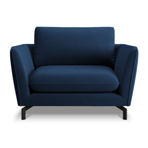 Fauteuil xl "Podium" en velours bleu roi