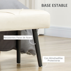 Taburete Pie de Cama Multifuncional, Banco Pie de Cama Moderno, Banco Dormitorio con Asiento Acolchado y Patas de Acero, Carga 120 kg, para Entrada, Pasillo, Salón, 100x36x45 cm, Blanco Crema