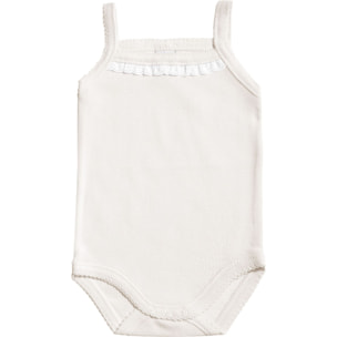 Body bebé tirantes finos volantes niña