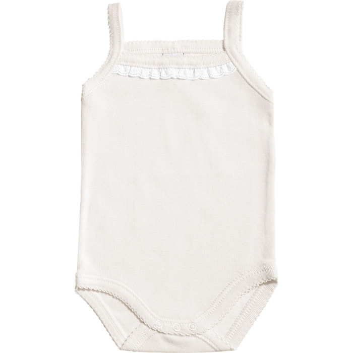 Body bebé tirantes finos volantes niña