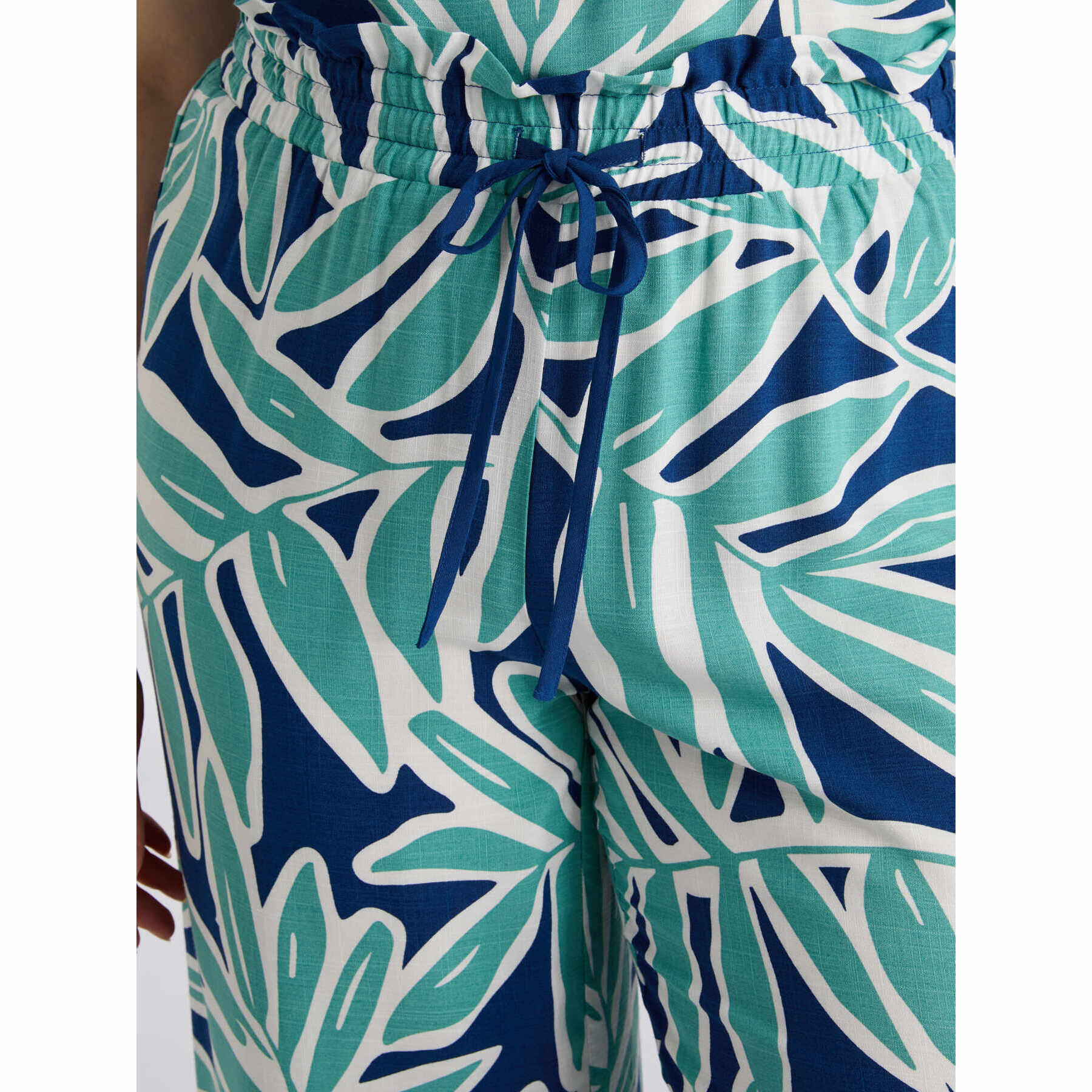 Fiorella Rubino - Pantaloni stampati in viscosa LENZING™ ECOVERO™ - Blu