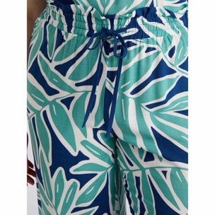 Fiorella Rubino - Pantaloni stampati in viscosa LENZING™ ECOVERO™ - Blu