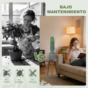 Cactus Artificial 66 cm, Planta Artificial Decorativa con Maceta, para Decoración del Interior, Hogar, Oficina, Salón, Verde