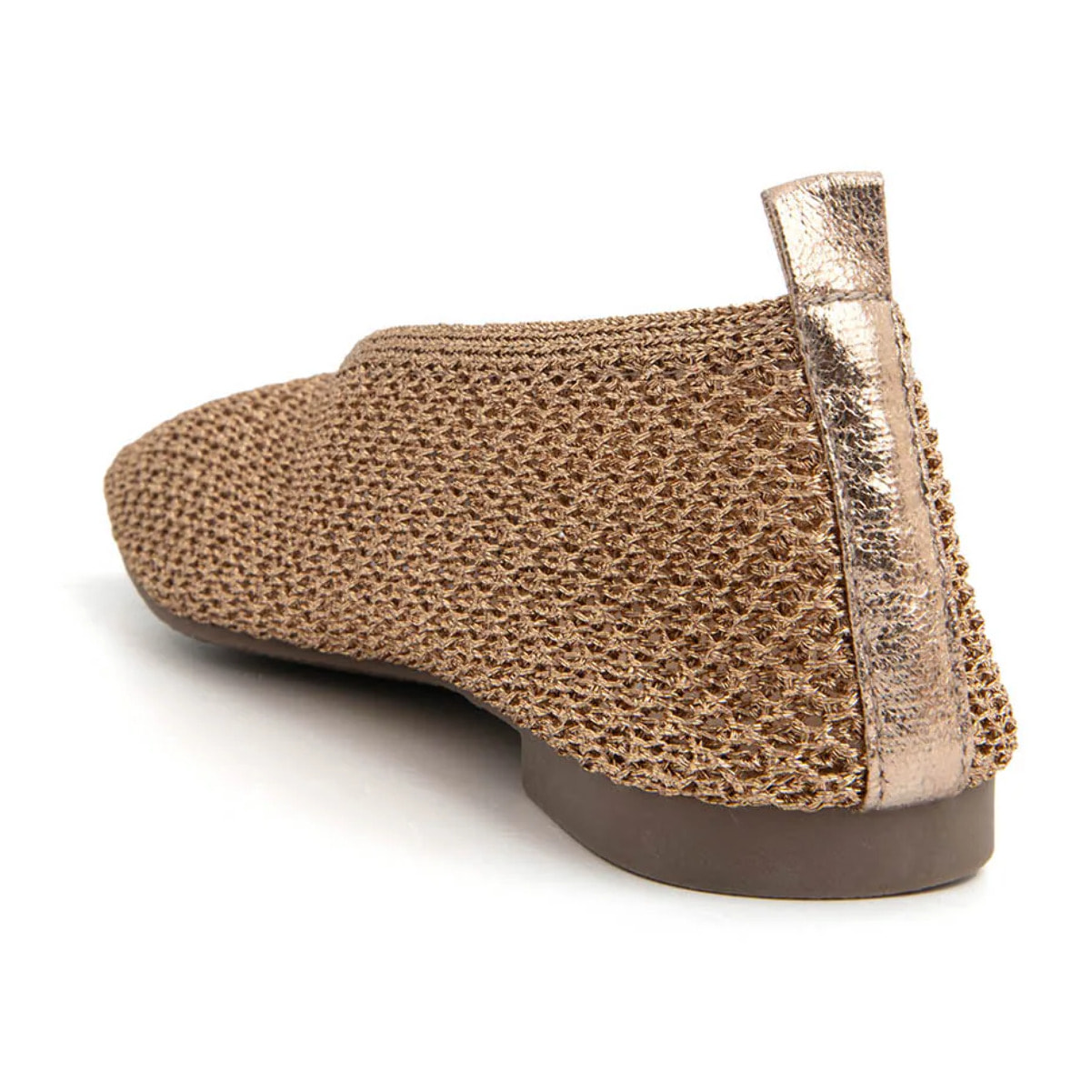 Ballerina square-toe in tessuto intagliato - CHAMPAGNE