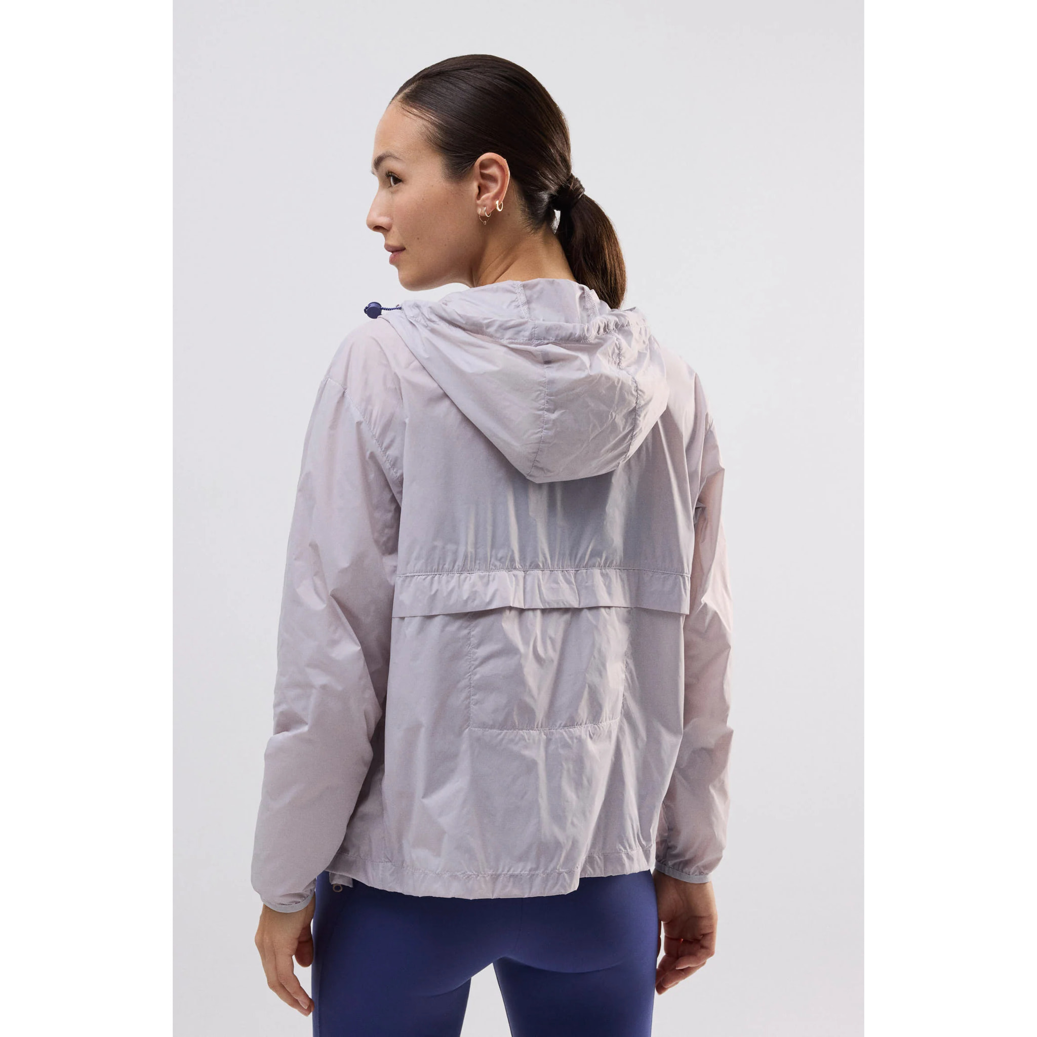Giacca sportiva ripiegabile con cappuccio regolabile blu navy