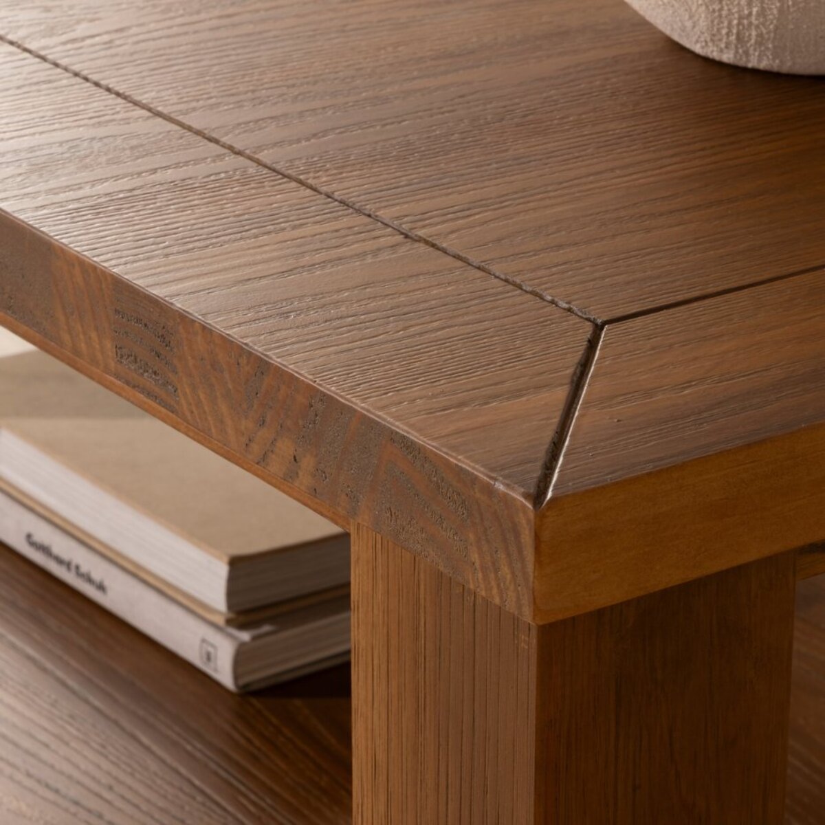Table basse Tulum -bois massif d'araucaria-couleur noyer 130 x 45 x 80 cm