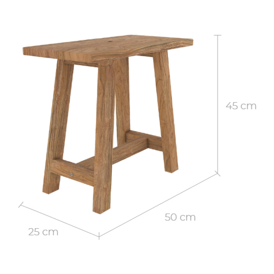 Tabouret en bois de teck recyclé - Dao