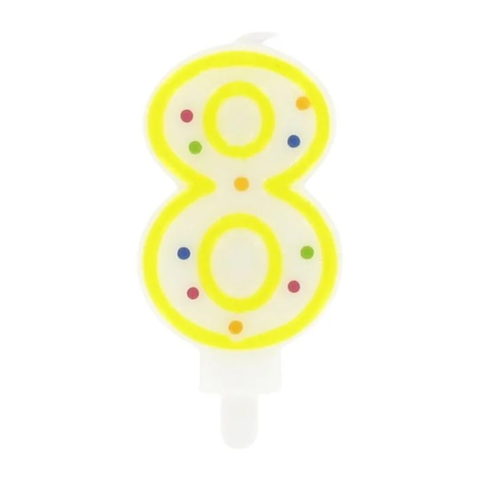 Bougie anniversaire chiffre 8 Fackelmann Rio Party