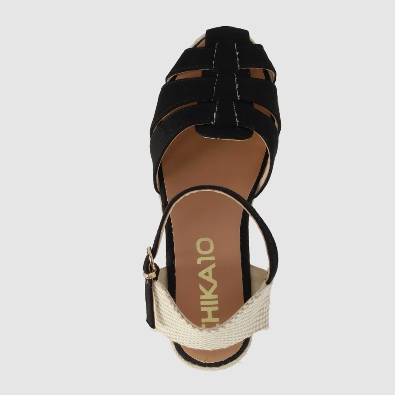 Sandalias de Tejido - Negro - Tacón: 8 cm