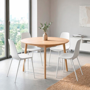 Set 4 Sedie Moderne Con Schienale Ergonomico In Polipropilene E Gambe In Metallo Cucina Sala Da Pranzo Soggiorno 87 x 53 x 49 Cm  Bianco