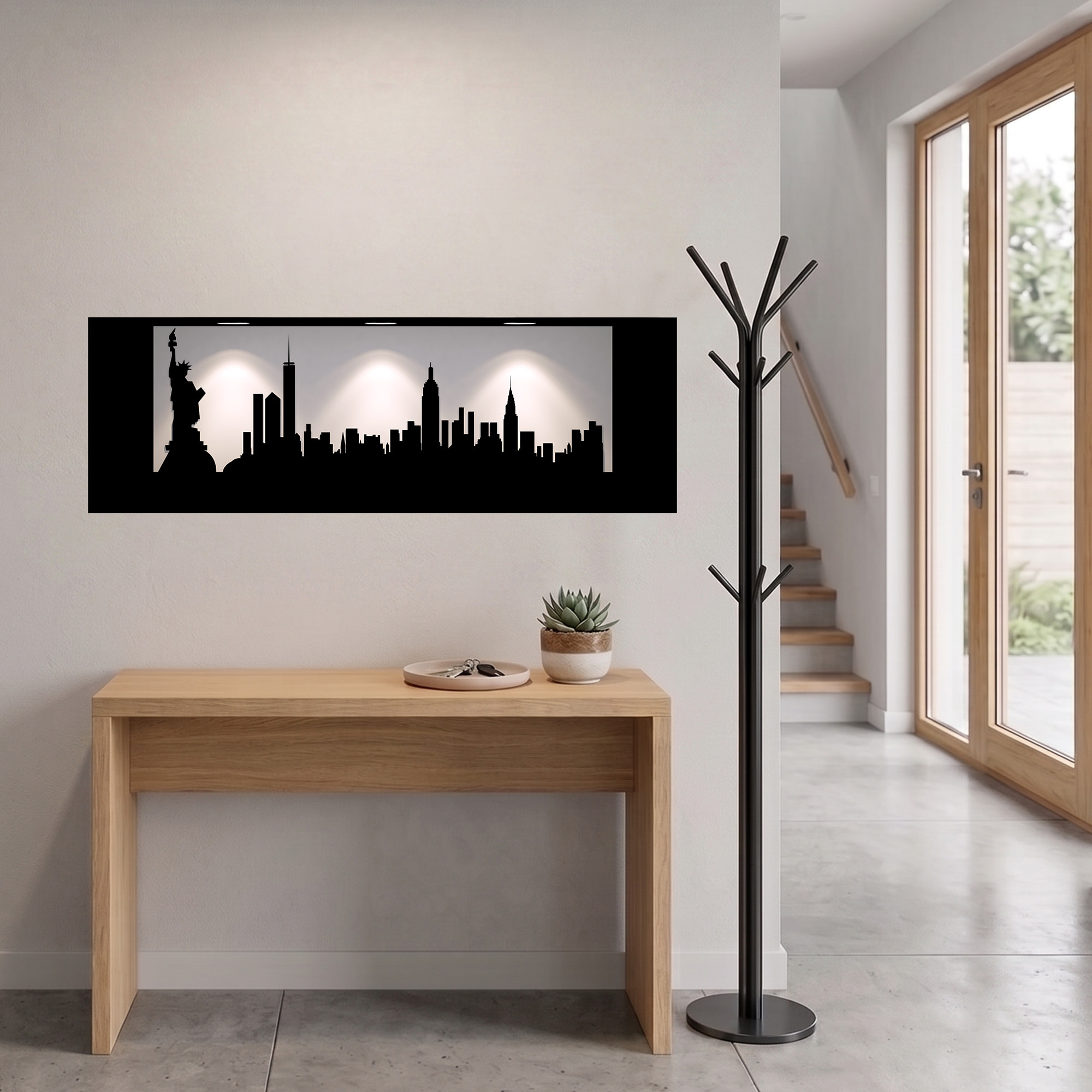 Stickers muraux 3D | Sticker Mural Autocollant effet 3D New-York - Stickers adhésifs 3D Chambre Salon Trompe l'oeil