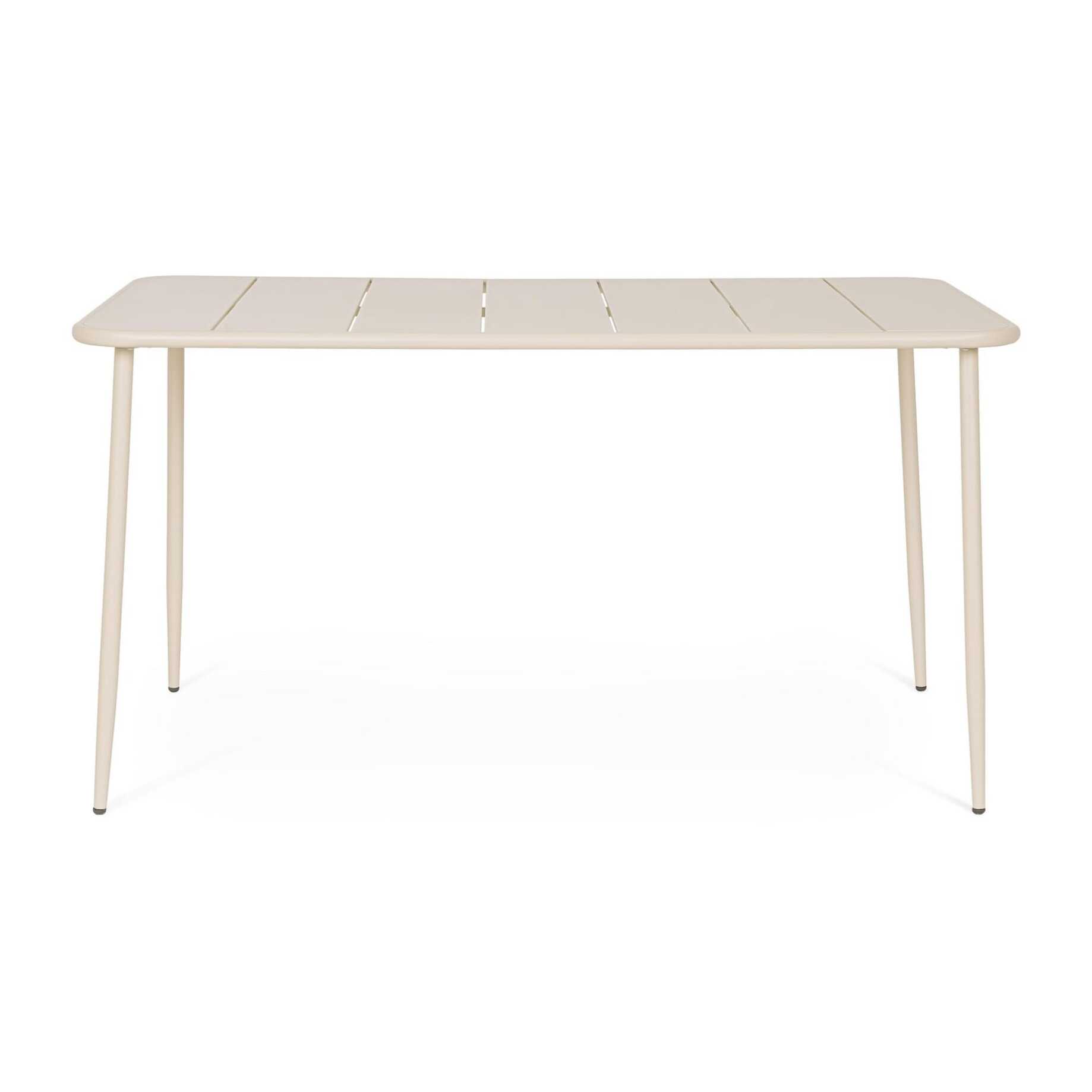 Tavolo rettangolare CALVARI in acciaio beige, 140×80 cm