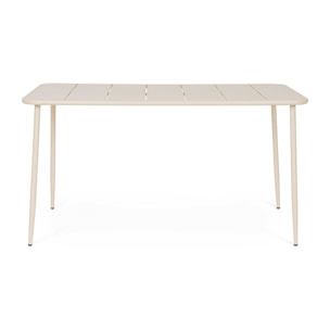 Tavolo rettangolare CALVARI in acciaio beige, 140×80 cm