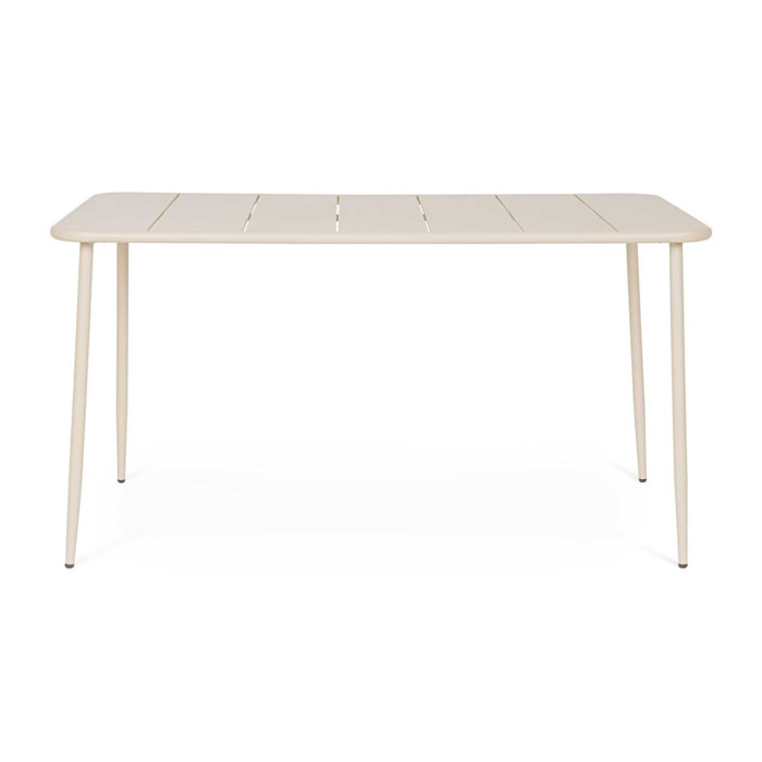 Tavolo rettangolare CALVARI in acciaio beige, 140×80 cm